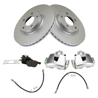 TRQ® - Front Disc Brake Kit with Ceramic Pads, Calipers and Hoses