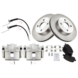 TRQ® - Disc Brake Kit with Ceramic Pads, Calipers and Hoses