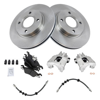 TRQ® - Front Disc Brake Kit with Ceramic Pads, Calipers and Hoses