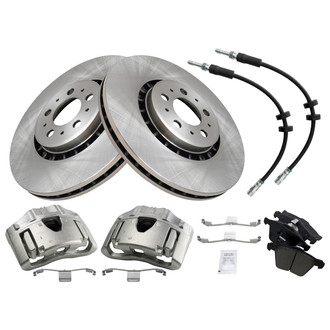TRQ® - Front Disc Brake Kit with Ceramic Pads, Calipers and Hoses