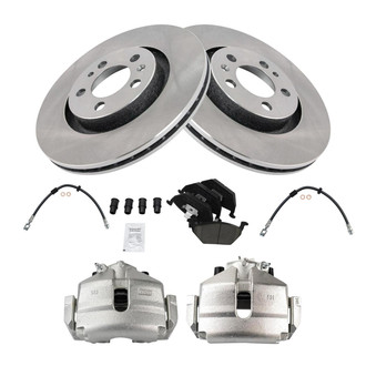 TRQ® - Front Disc Brake Kit with Ceramic Pads, Calipers and Hoses