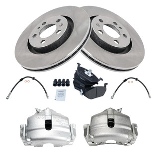 TRQ® - Front Disc Brake Kit with Semi-Metallic Pads, Calipers and Hoses