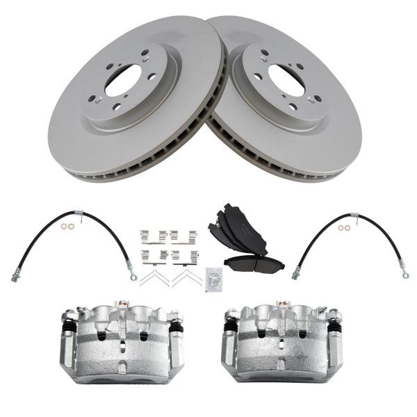 TRQ® - Front Disc Brake Kit with Ceramic Pads, Calipers and Hoses