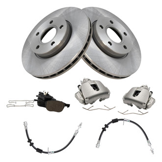 TRQ® - Disc Brake Kit with Ceramic Pads, Calipers and Hoses