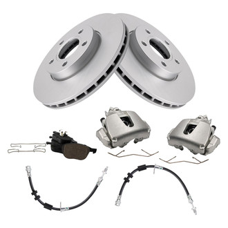 TRQ® - Front Disc Brake Kit with Ceramic Pads, Calipers and Hoses
