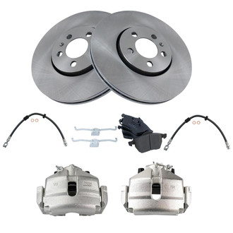 TRQ® - Front Disc Brake Kit with Ceramic Pads, Calipers and Hoses