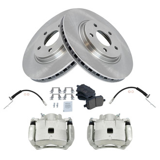TRQ® - Front Disc Brake Kit with Ceramic Pads, Calipers and Hoses