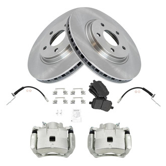 TRQ® - Disc Brake Kit with Semi-Metallic Pads, Calipers and Hoses
