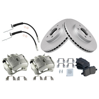 TRQ® - Front Disc Brake Kit with Ceramic Pads, Calipers and Hoses