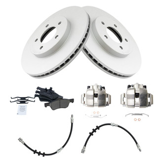 TRQ® - Front Disc Brake Kit with Ceramic Pads, Calipers and Hoses