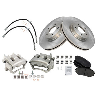 TRQ® - Front Disc Brake Kit with Ceramic Pads, Calipers and Hoses