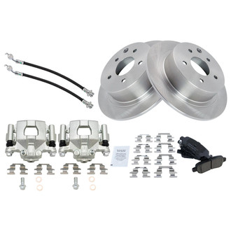 TRQ® - Rear Disc Brake Kit with Ceramic Pads, Calipers and Hoses