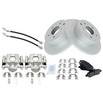 TRQ® - Rear Disc Brake Kit with Ceramic Pads, Calipers and Hoses