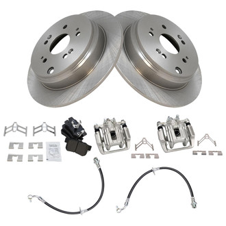 TRQ® - Disc Brake Kit with Semi-Metallic Pads, Calipers and Hoses