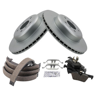 TRQ® - Rear Disc Brake Kit with Ceramic Pads and Shoes