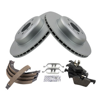 TRQ® - Rear Disc Brake Kit with Ceramic Pads and Shoes