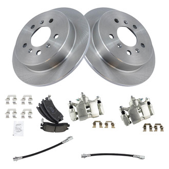 TRQ® - Rear Disc Brake Kit with Ceramic Pads, Calipers and Hoses