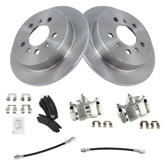 TRQ® - Rear Disc Brake Kit with Semi-Metallic Pads, Calipers and Hoses