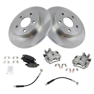 TRQ® - Rear Disc Brake Kit with Ceramic Pads, Calipers and Hoses
