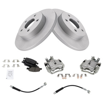TRQ® - Rear Disc Brake Kit with Ceramic Pads, Calipers and Hoses