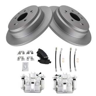 TRQ® - Rear Disc Brake Kit with Ceramic Pads, Calipers and Hoses