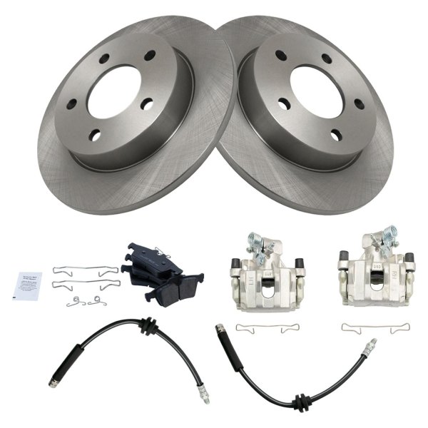 TRQ® - Rear Disc Brake Kit with Ceramic Pads, Calipers and Hoses