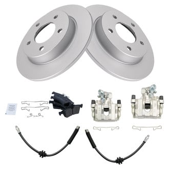 TRQ® - Rear Disc Brake Kit with Ceramic Pads, Calipers and Hoses