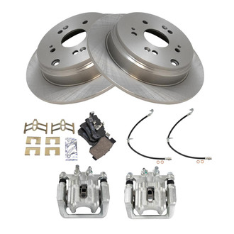 TRQ® - Rear Disc Brake Kit with Ceramic Pads, Calipers and Hoses