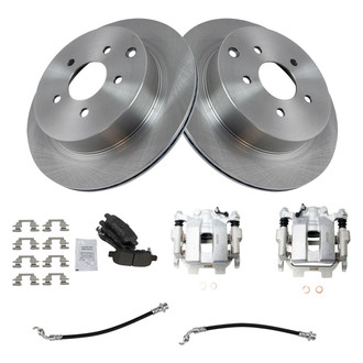 TRQ® - Disc Brake Kit with Semi-Metallic Pads, Calipers and Hoses