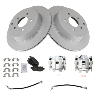 TRQ® BKA29510 - Rear Disc Brake Kit with Semi-Metallic Pads, Calipers and Hoses