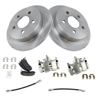 TRQ® - Rear Disc Brake Kit with Ceramic Pads, Calipers and Hoses