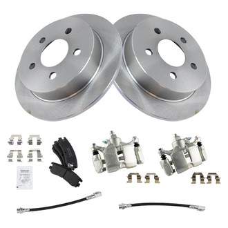 TRQ® - Rear Disc Brake Kit with Semi-Metallic Pads, Calipers and Hoses