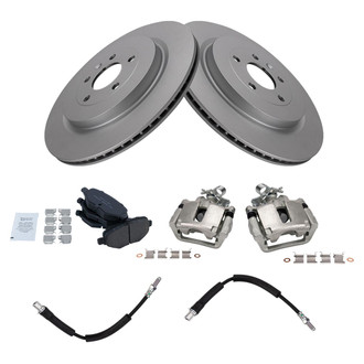 TRQ® - Rear Disc Brake Kit with Ceramic Pads, Calipers and Hoses