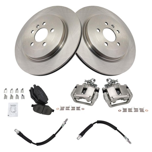 TRQ® - Rear Disc Brake Kit with Semi-Metallic Pads, Calipers and Hoses