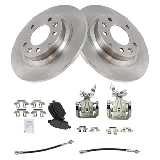 TRQ® - Rear Disc Brake Kit with Ceramic Pads, Calipers and Hoses
