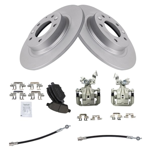 TRQ® - Rear Disc Brake Kit with Ceramic Pads, Calipers and Hoses