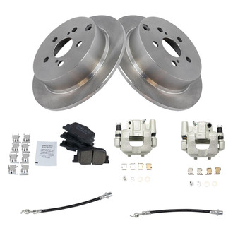 TRQ® - Rear Disc Brake Kit with Ceramic Pads, Calipers and Hoses
