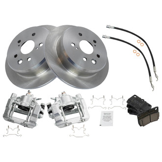 TRQ® - Disc Brake Kit with Ceramic Pads, Calipers and Hoses