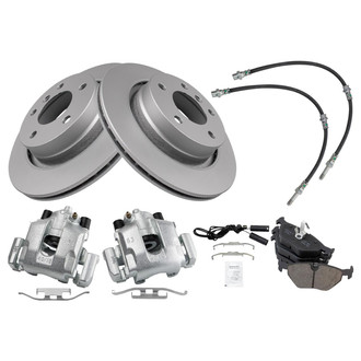TRQ® - Rear Disc Brake Kit with Ceramic Pads, Calipers and Hoses
