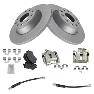 TRQ® - Rear Disc Brake Kit with Ceramic Pads, Calipers and Hoses