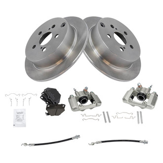 TRQ® - Rear Disc Brake Kit with Ceramic Pads, Calipers and Hoses