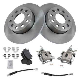 TRQ® - Rear Disc Brake Kit with Ceramic Pads, Calipers and Hoses