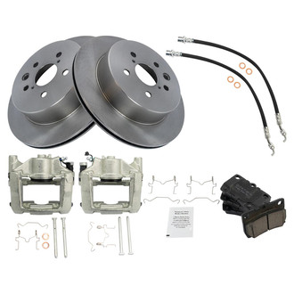 TRQ® - Disc Brake Kit with Ceramic Pads, Calipers and Hoses