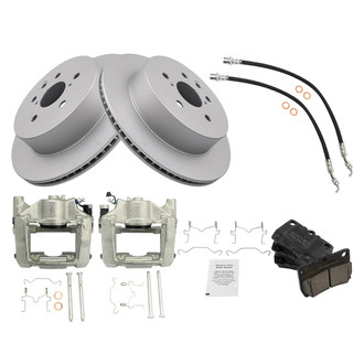 TRQ® - Rear Disc Brake Kit with Ceramic Pads, Calipers and Hoses