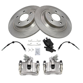 TRQ® - Disc Brake Kit with Semi-Metallic Pads, Calipers and Hoses