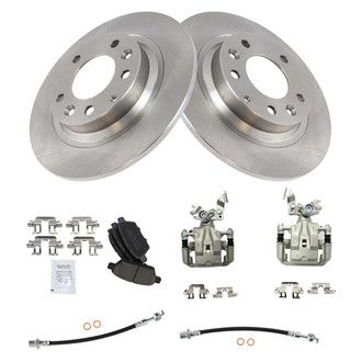 TRQ® - Rear Disc Brake Kit with Ceramic Pads, Calipers and Hoses