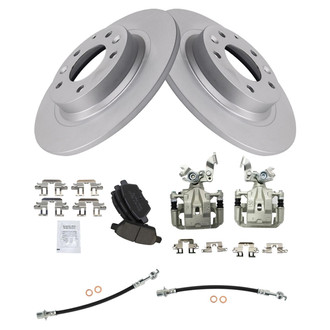 TRQ® - Rear Disc Brake Kit with Ceramic Pads, Calipers and Hoses
