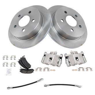 TRQ® - Rear Disc Brake Kit with Ceramic Pads, Calipers and Hoses