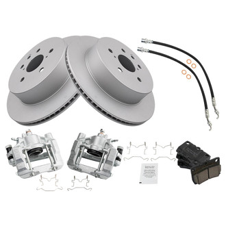 TRQ® - Rear Disc Brake Kit with Ceramic Pads, Calipers and Hoses