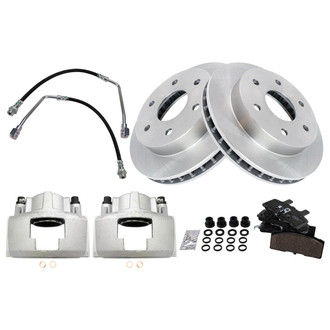 TRQ® - Front Disc Brake Kit with Ceramic Pads, Calipers and Hoses
